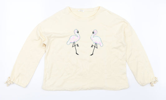Pepper & Mint Womens Ivory   Pullover Sweatshirt Size M
