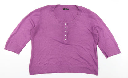 Bonmarché Womens Purple Pullover Jumper Size L