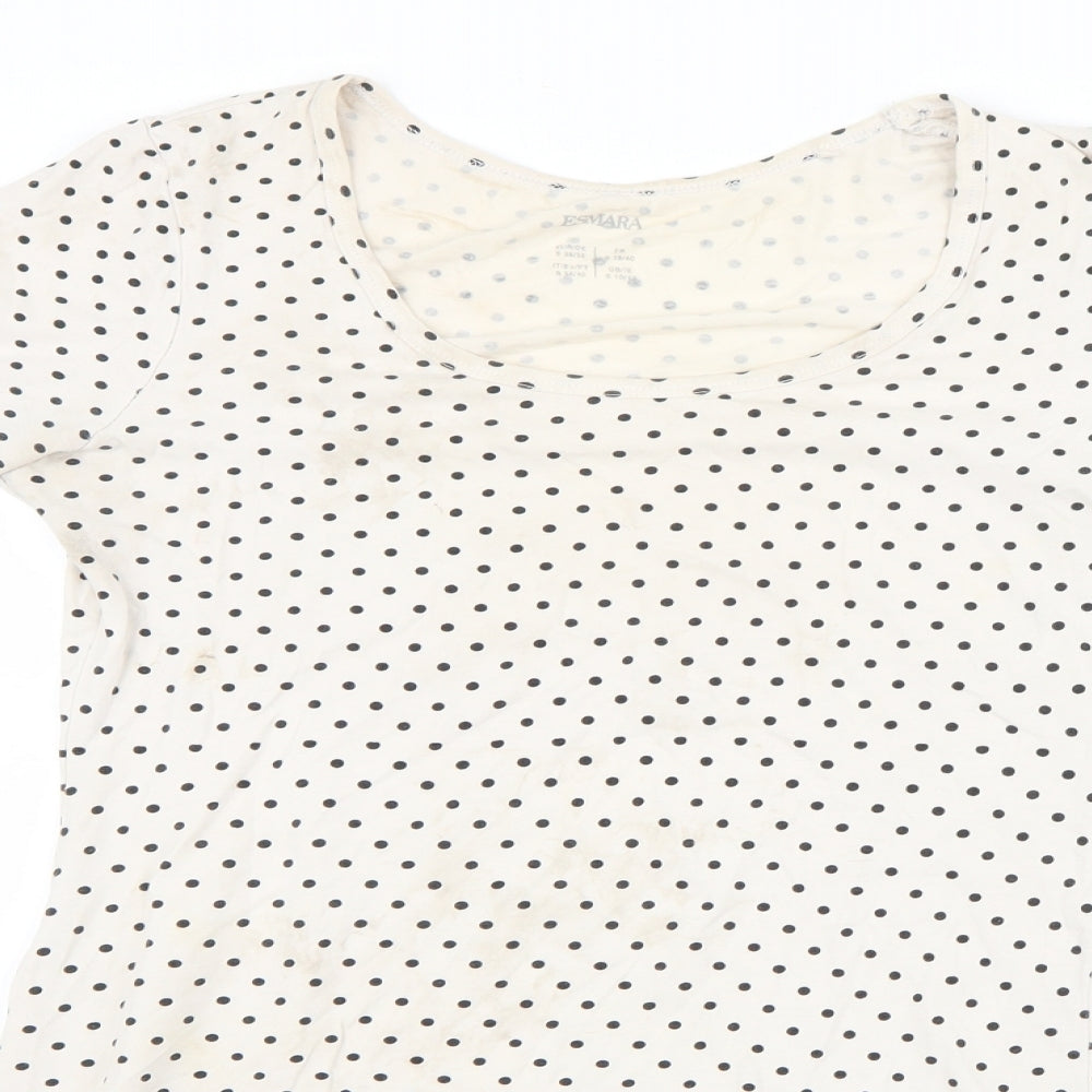 ESMARA Womens White Polka Dot  Mini  Size S