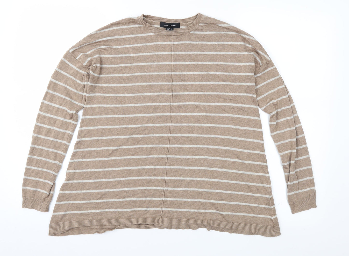 Atmosphere Womens Brown Striped  Pullover Jumper Size 12