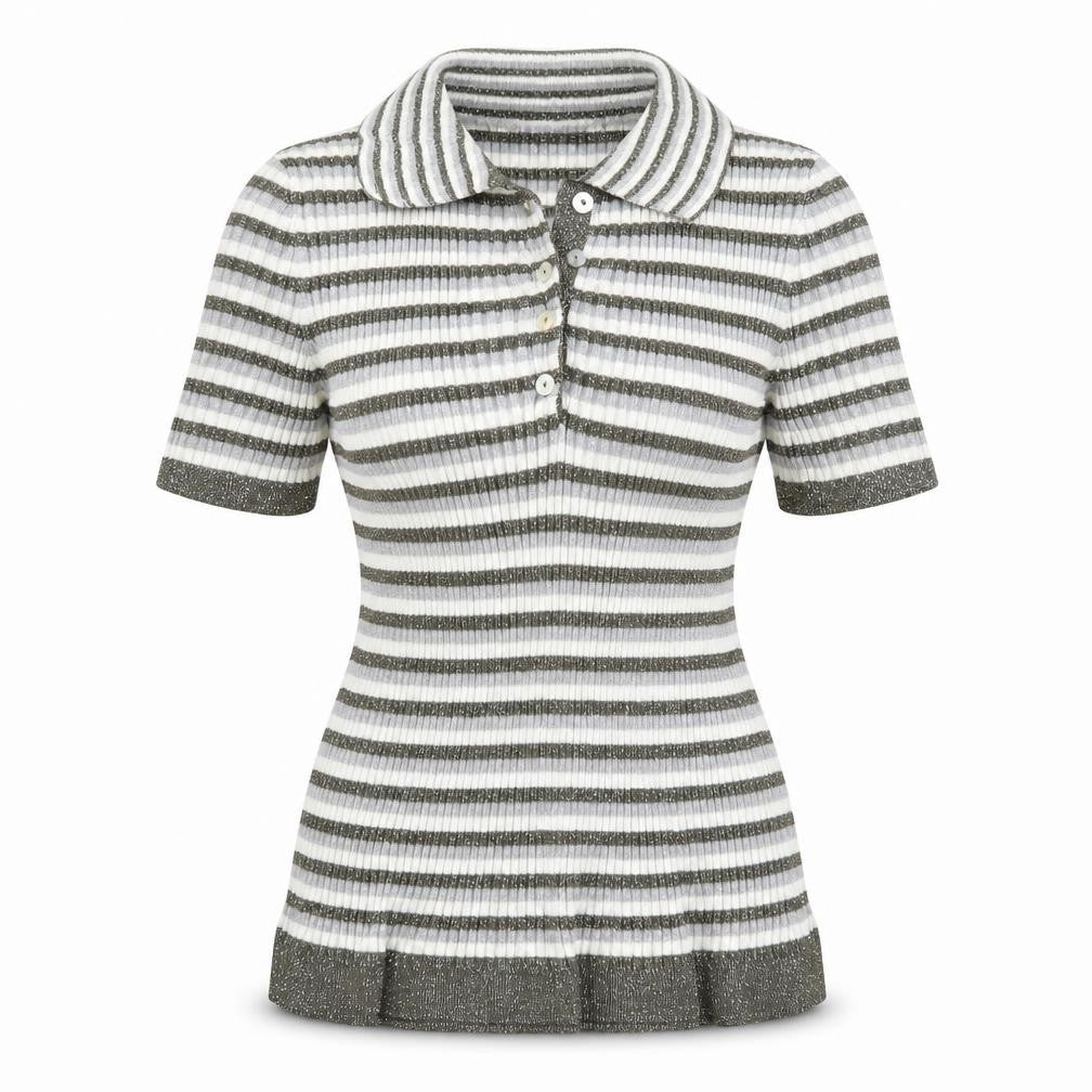 Mango Womens Grey Striped  Pullover Jumper Size L