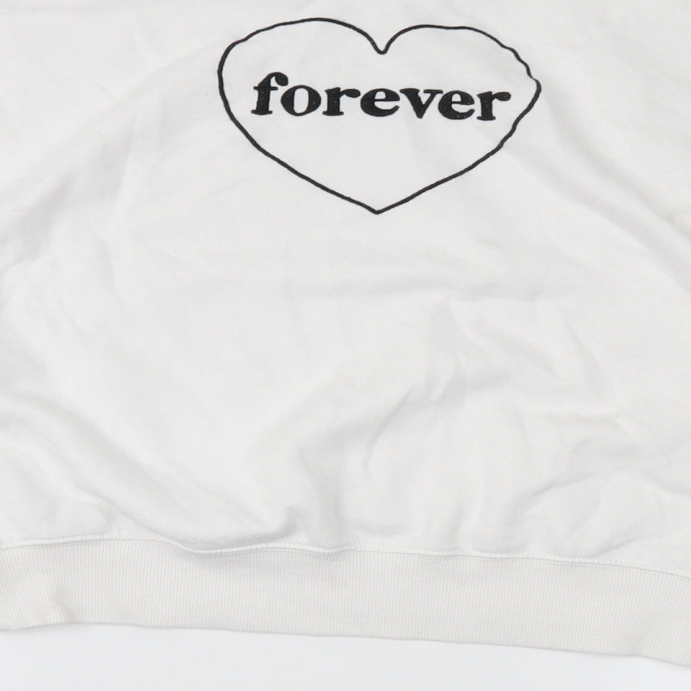 Divided Womens White   Pullover Sweatshirt Size XS