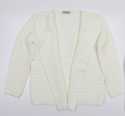 Preloved BASSINI Womens White   Cardigan Jumper Size L - Front