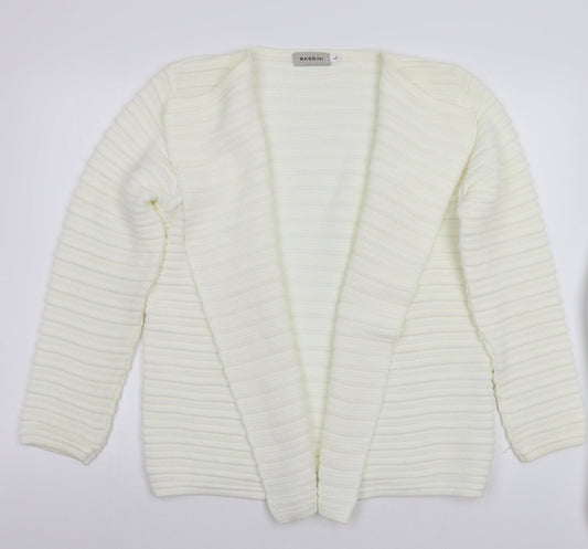 BASSINI Womens White   Cardigan Jumper Size L