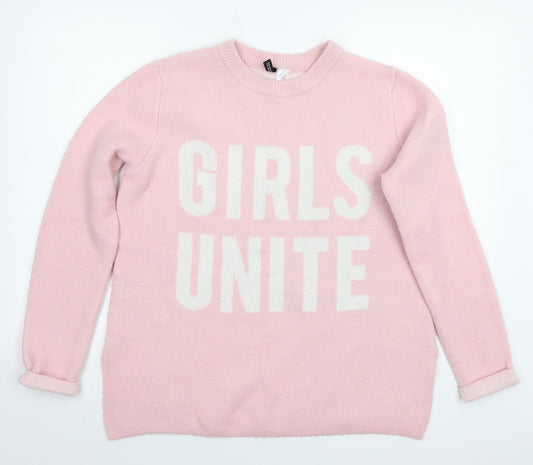 H&M Womens Pink   Pullover Jumper Size S