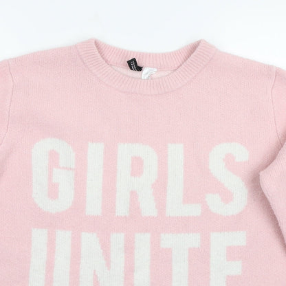 H&M Womens Pink   Pullover Jumper Size S