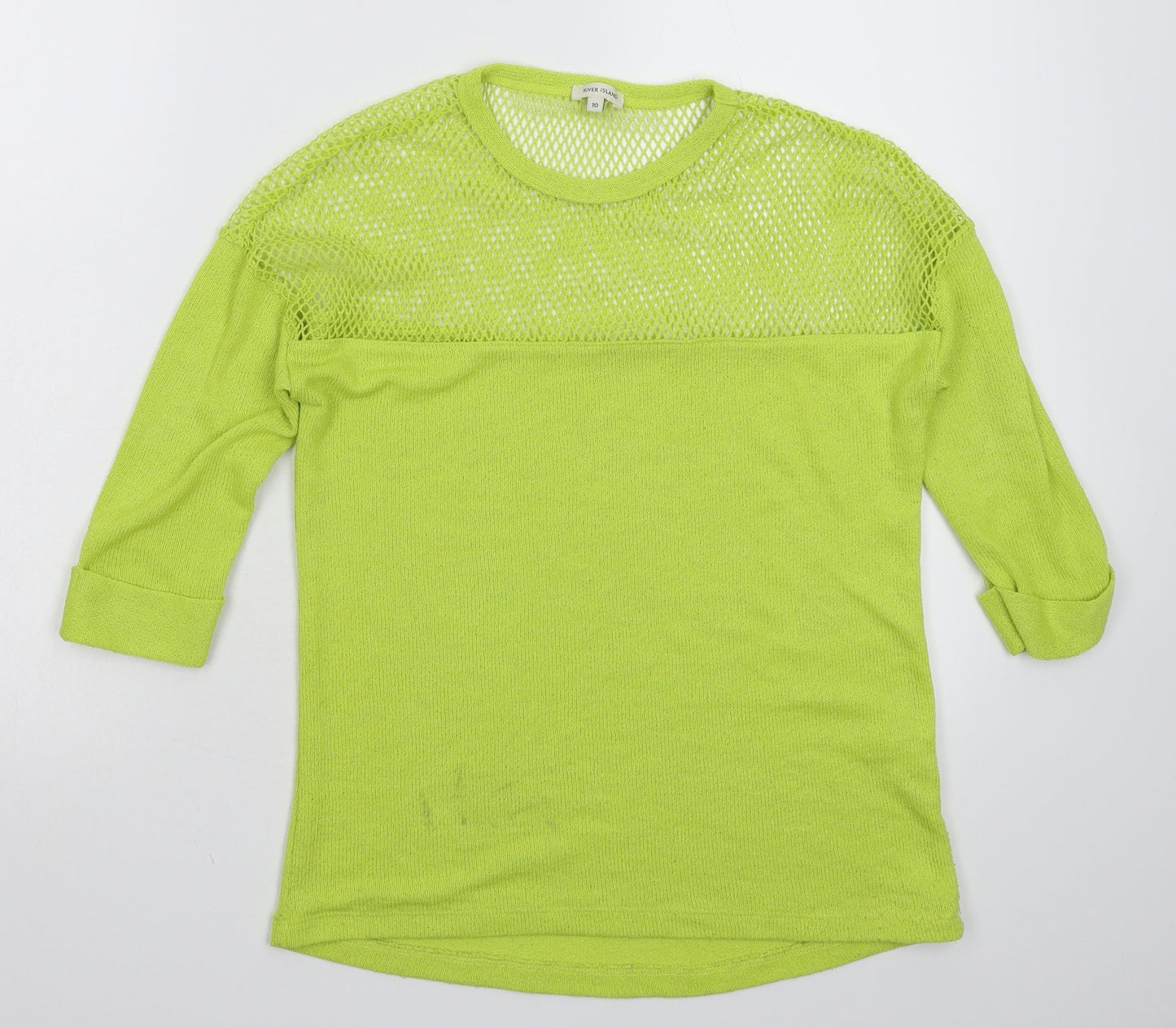 River Island Womens Green  Knit Pullover Jumper Size 10