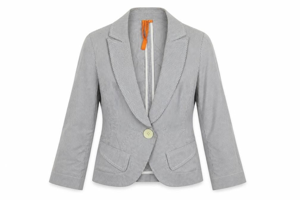 BCBGeneration Womens Grey Striped  Jacket Blazer Size S