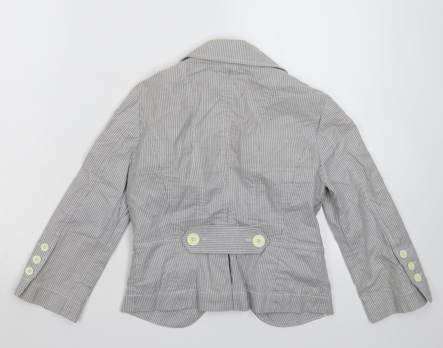 BCBGeneration Womens Grey Striped  Jacket Blazer Size S