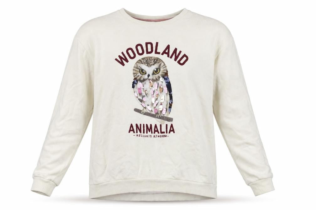 H&M Womens White   Pullover Sweatshirt Size S