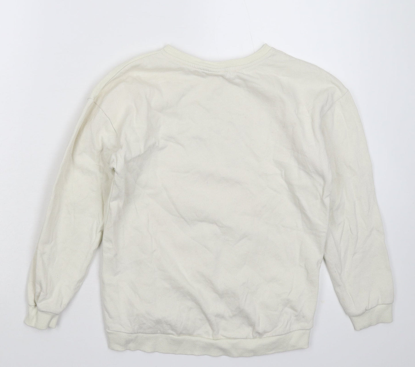 H&M Womens White   Pullover Sweatshirt Size S