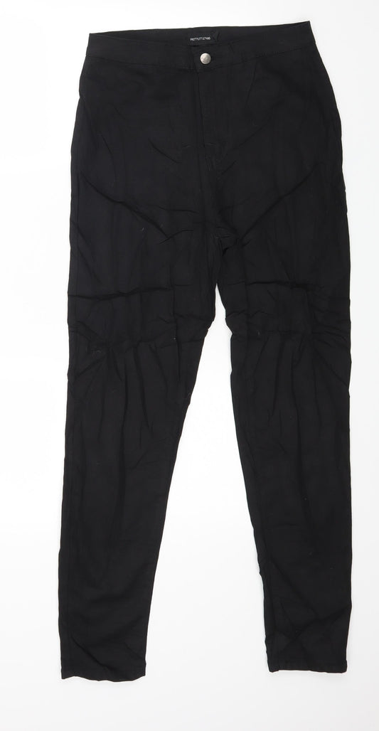 PRETTYLITTLETHING Womens Black  Denim Skinny Jeans Size 10 L27 in