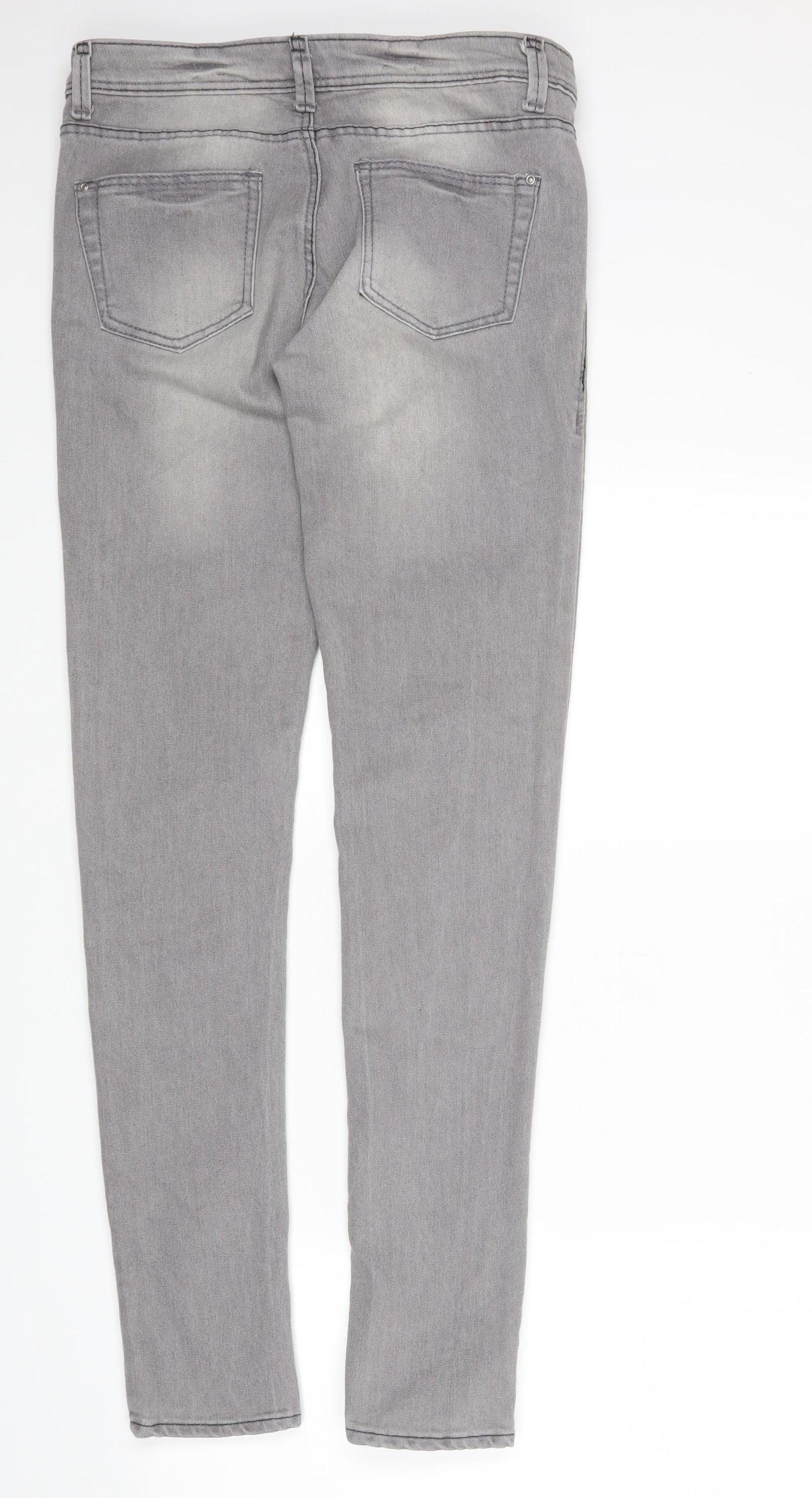 Primark Womens Grey  Denim Skinny Jeans Size 8 L27 in
