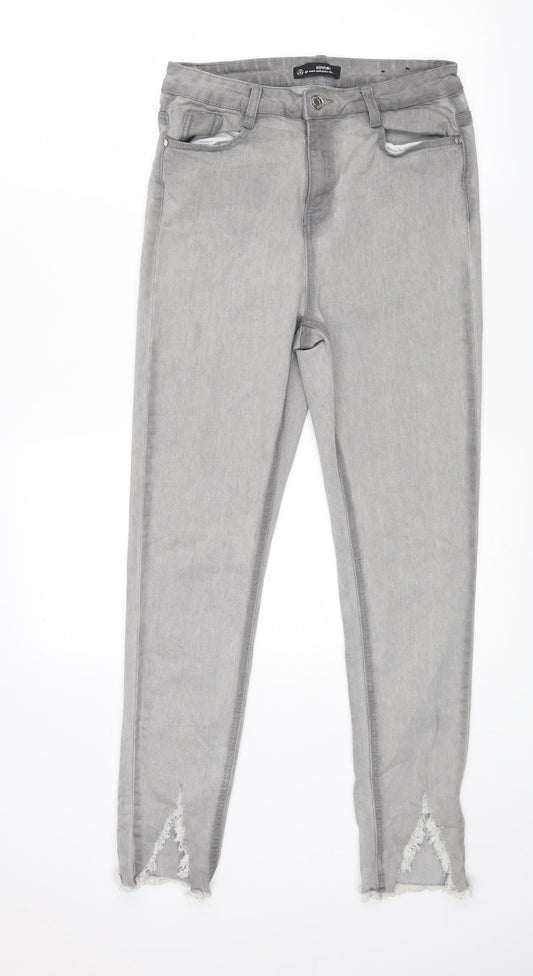 Missguided Womens Grey  Denim Skinny Jeans Size 8 L25 in