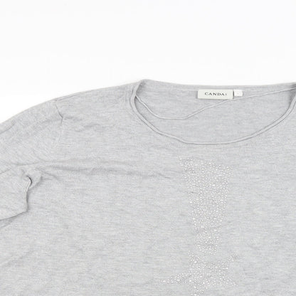 Close-up detail of Canda women’s grey jumper, size L