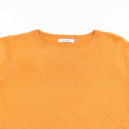 Preloved Classic Womens Orange   Pullover Jumper Size 14 - Detail