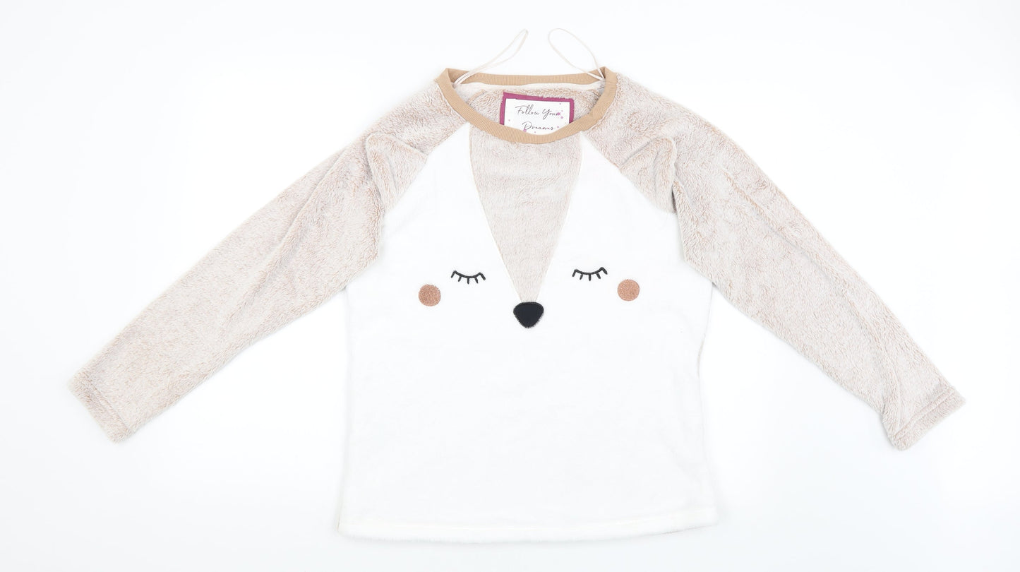 Follow Your Dreams Womens White   Pullover Jumper Size 12