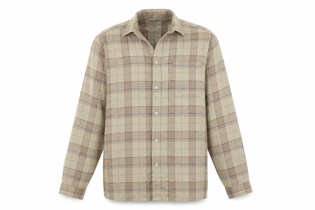 Willow Mens Brown Plaid   Button-Up Size L