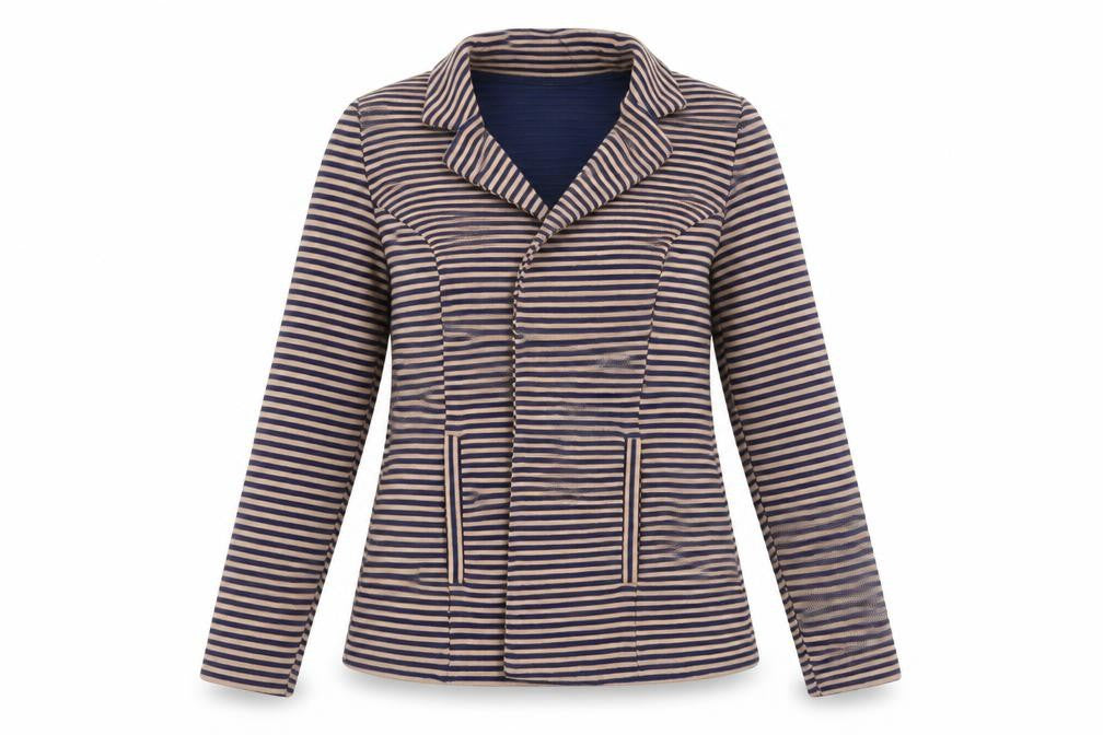 Papaya Womens Brown Striped  Jacket  Size 10