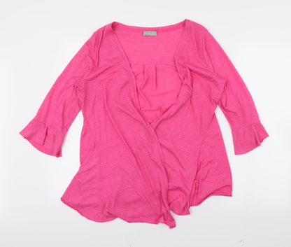 Marks & Spencer Womens Pink   Wrap Jumper Size 14