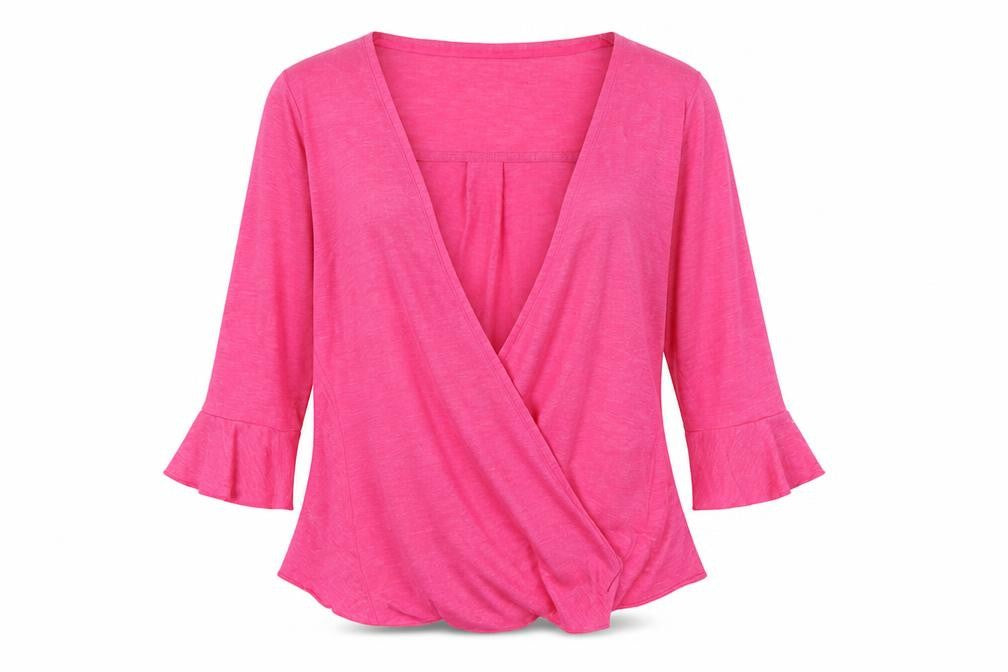 Marks & Spencer Womens Pink   Wrap Jumper Size 14