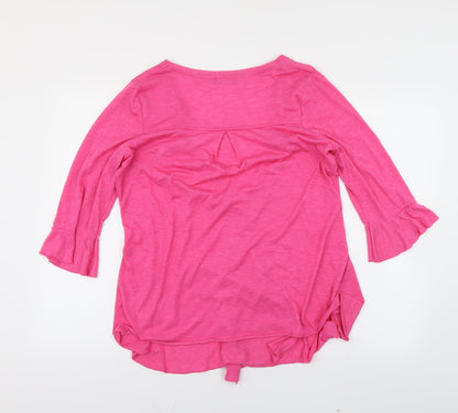 Marks & Spencer Womens Pink   Wrap Jumper Size 14