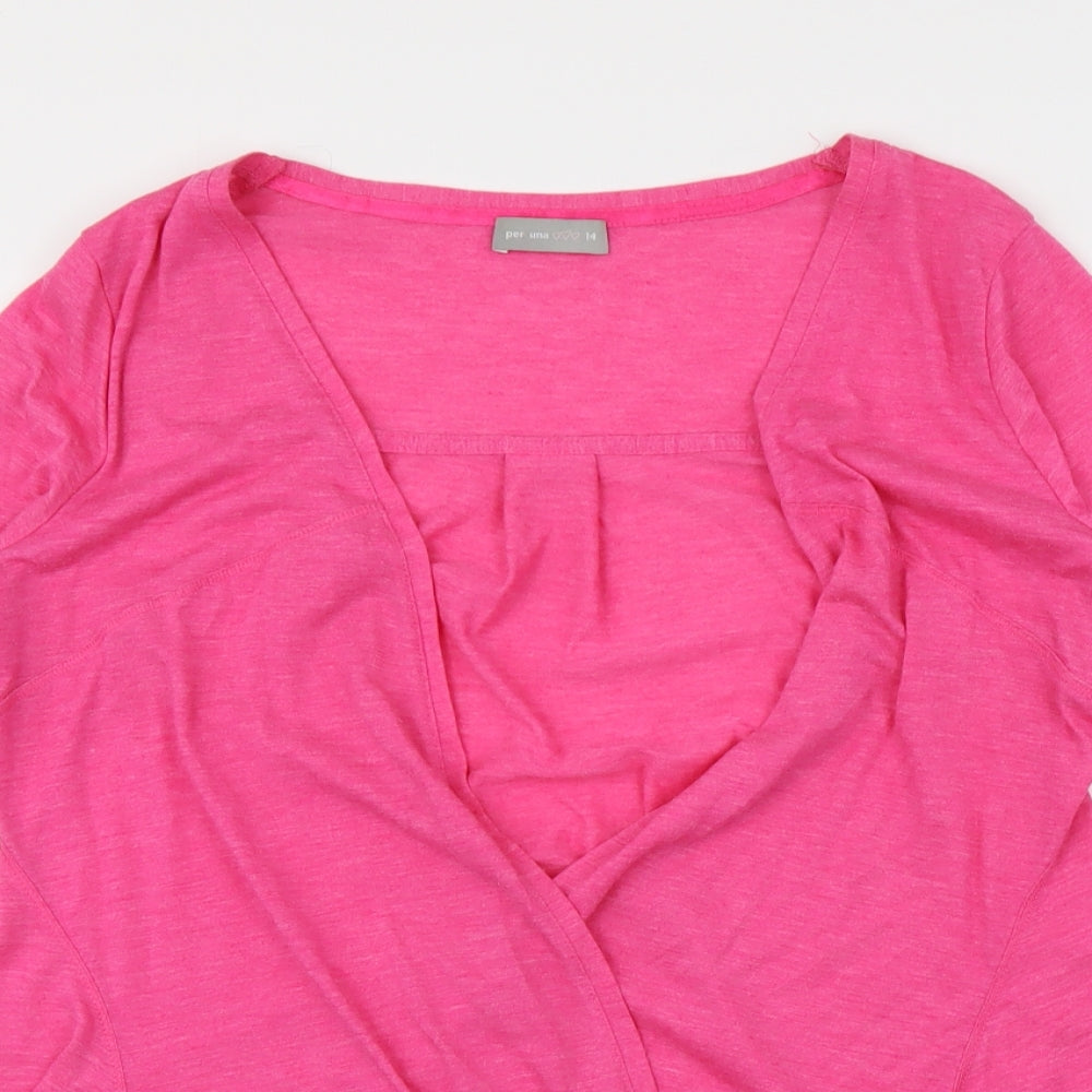 M&S Womens Pink   Wrap Jumper Size 14