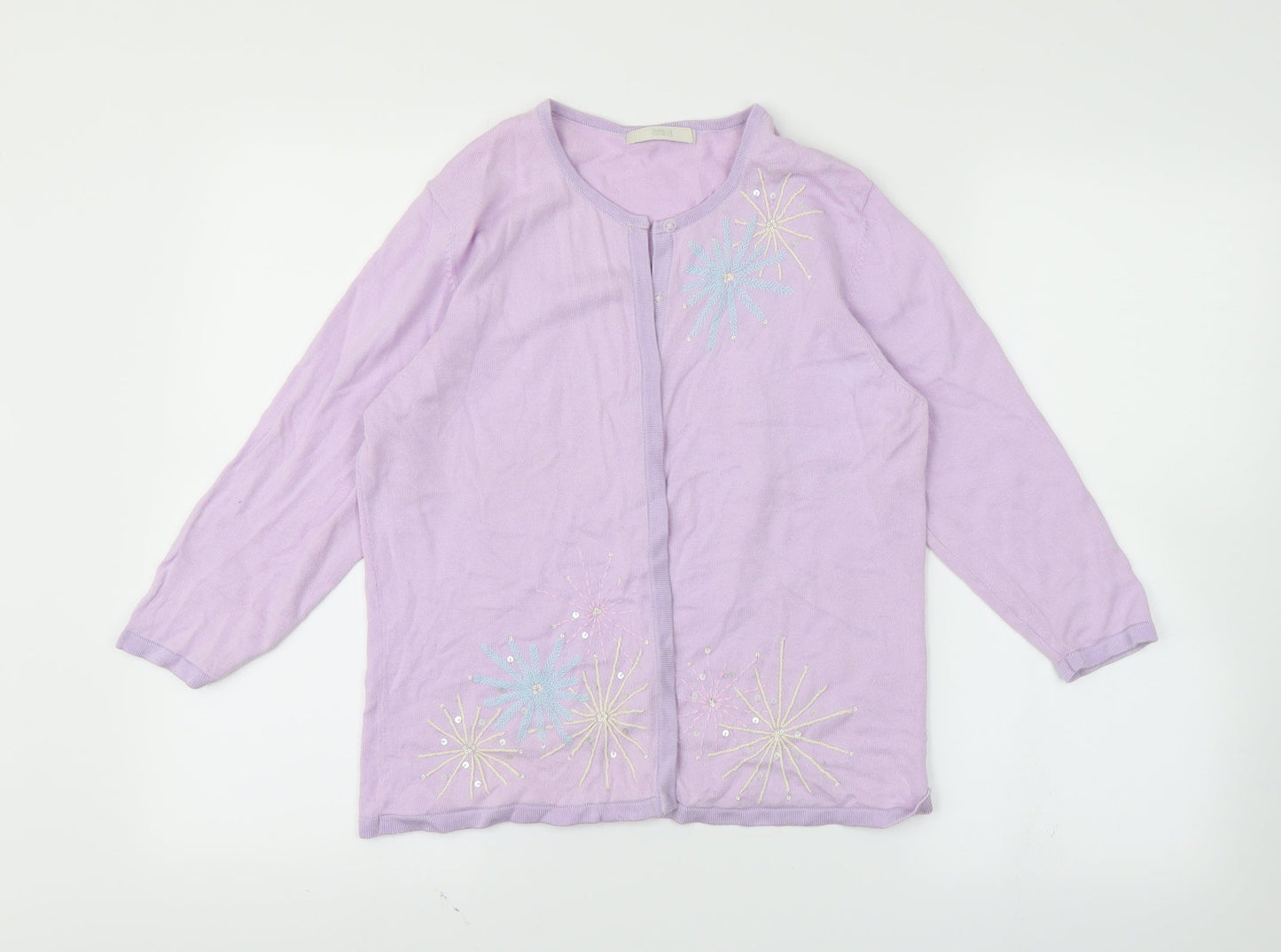 M&S Womens Purple   Cardigan Jumper Size 12