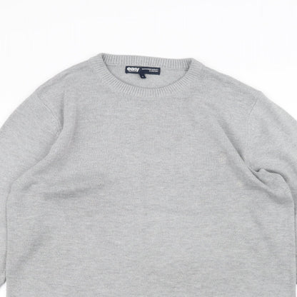 Close-up detail of Easy men’s grey jumper, size S