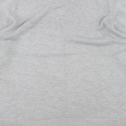 Brand and care label for Easy men’s grey jumper, size S