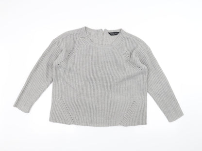 Dorothy Perkins Womens Grey  Knit Pullover Jumper Size 14
