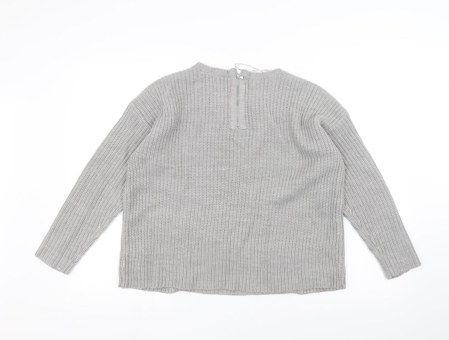 Dorothy Perkins Womens Grey  Knit Pullover Jumper Size 14