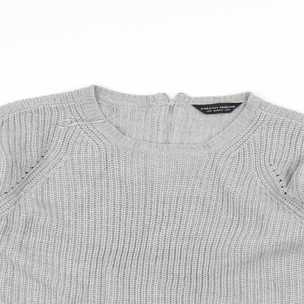 Dorothy Perkins Womens Grey  Knit Pullover Jumper Size 14
