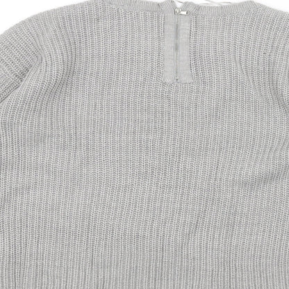 Dorothy Perkins Womens Grey  Knit Pullover Jumper Size 14
