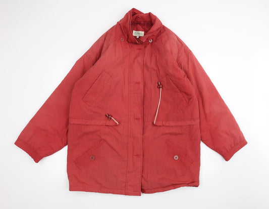 Essentials Womens Red   Pea Coat Coat Size 14