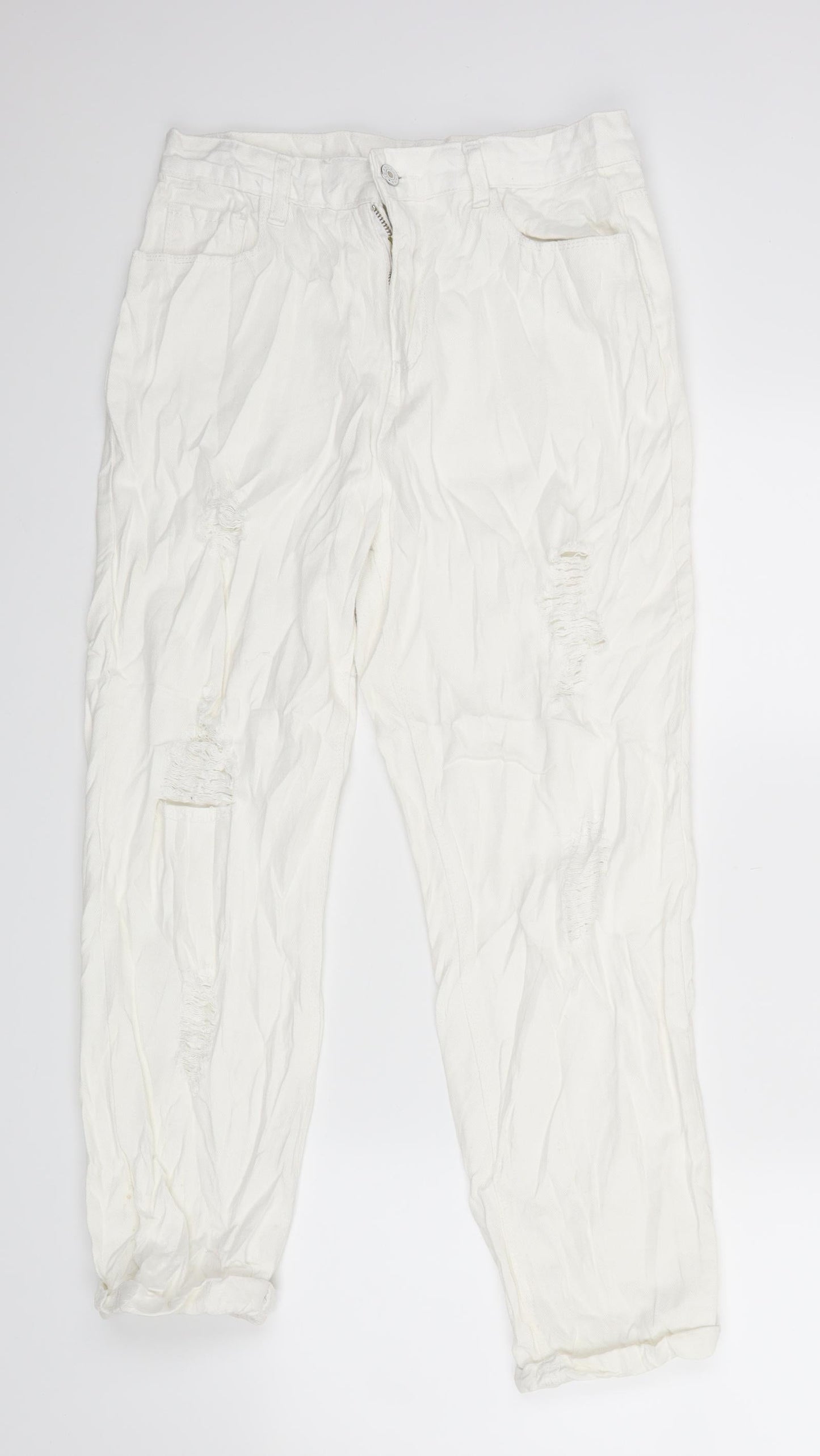 Preworn Womens White   Straight Jeans Size L L23 in