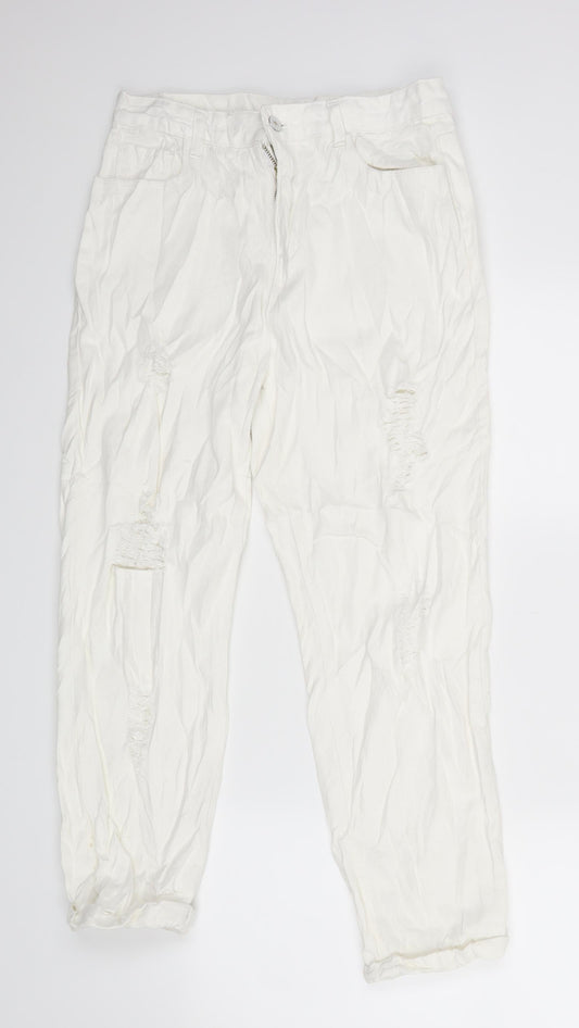 Preworn Womens White   Straight Jeans Size L L23 in
