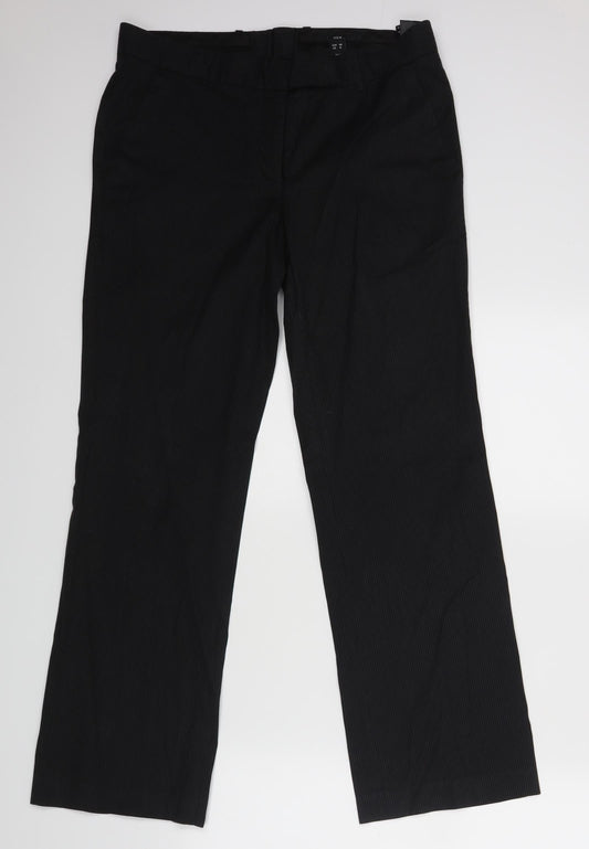 H&M Womens Black Striped  Dress Pants Trousers Size 8 L29 in