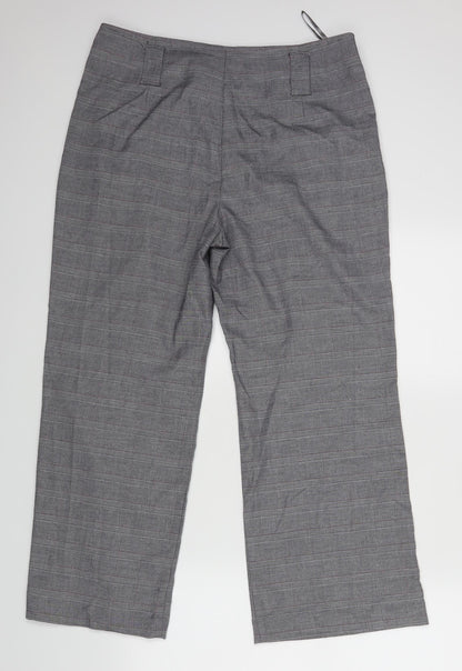 Per Una Womens Grey Check  Dress Pants Trousers Size 14 L27 in