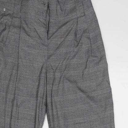 Per Una Womens Grey Check  Dress Pants Trousers Size 14 L27 in