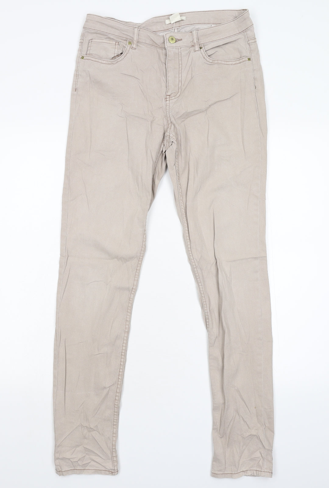 H&M Womens Beige  Denim Skinny Jeans Size 36 L29 in