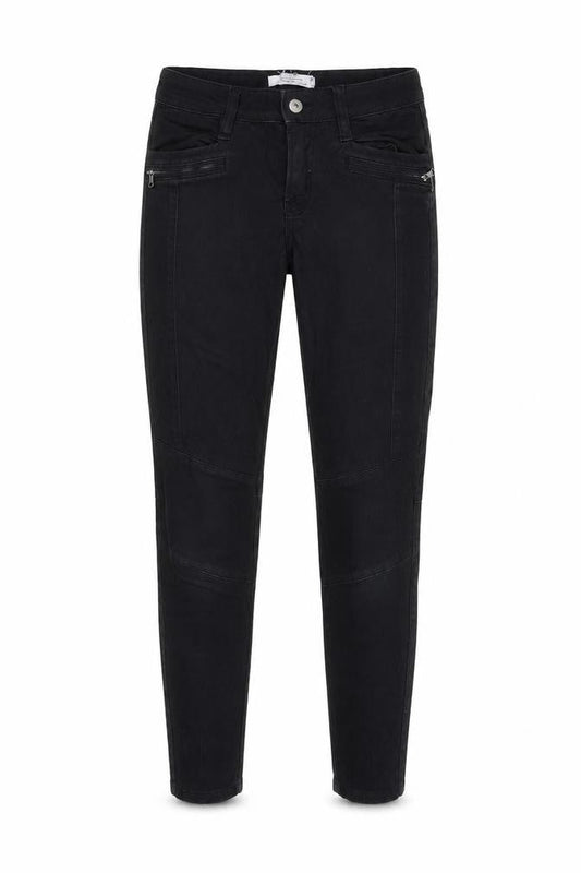 Front view of LOGG women’s black denim skinny jeans, size UK 36, 28-inch leg