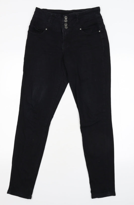Preloved Silver Crush Womens Black  Denim Skinny Jeans Size 12 L29 in - Front