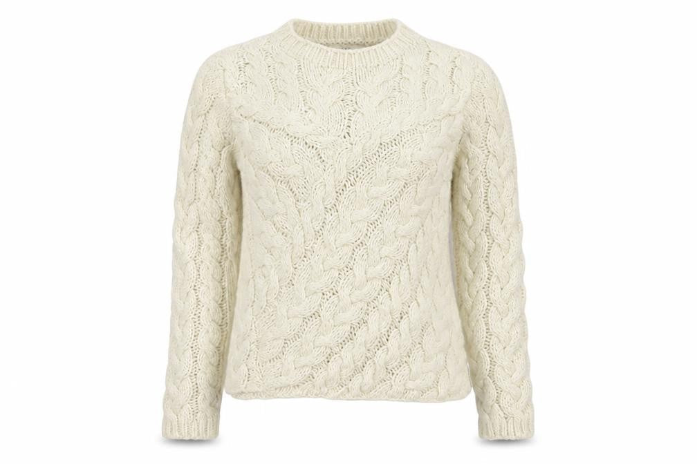 H&M Womens Ivory  Knit Pullover Jumper One Size  - Asymmetric Hem