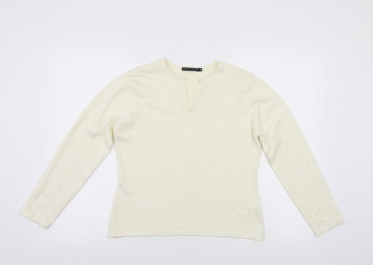 Noveau Edition Womens Ivory  Knit Pullover Jumper Size 14