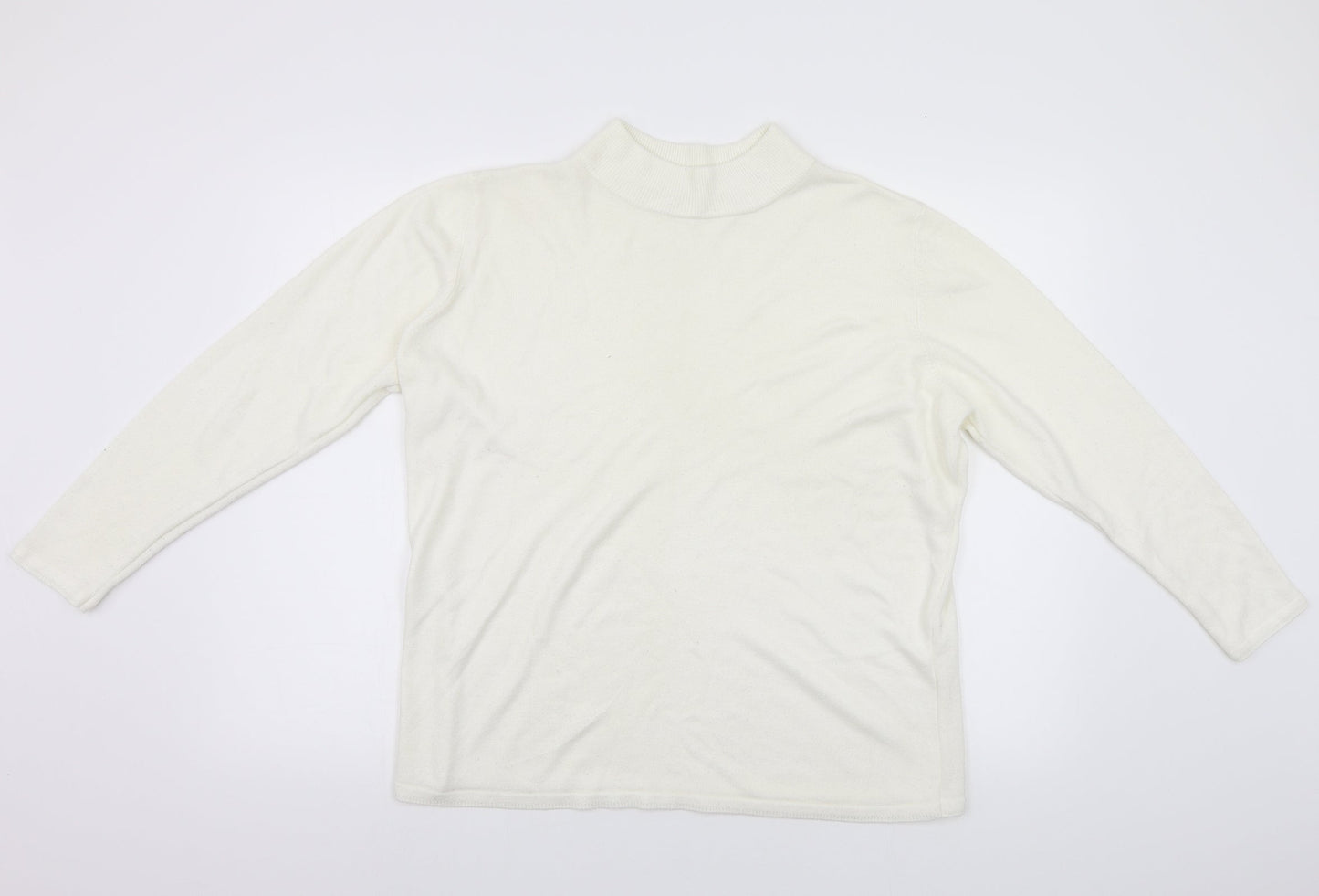 Preworn Womens White  Knit Pullover Jumper Size L