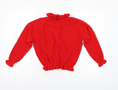 Cameo Rose Womens Red Knit Henley Jumper Size M