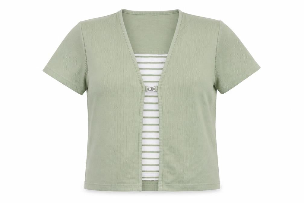 Bonmarché Womens Green Striped Pullover Jumper Size M