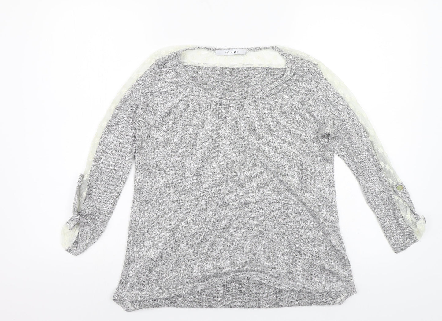 COIN 1804 Womens Grey  Knit Pullover Jumper Size L