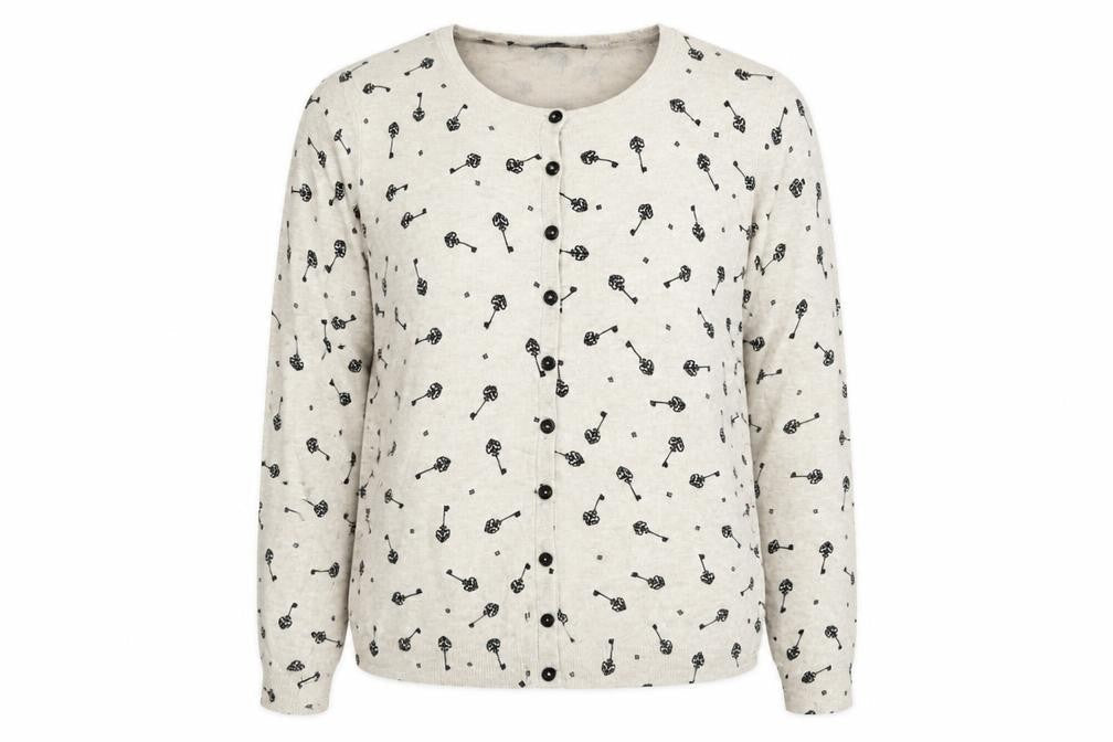 Marks & Spencer Womens Beige Floral  Cardigan Jumper Size 12